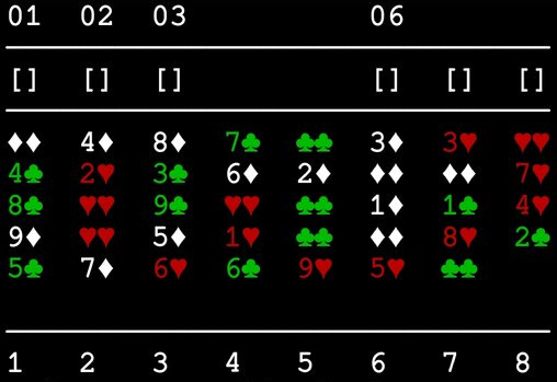 The initial terminal game board