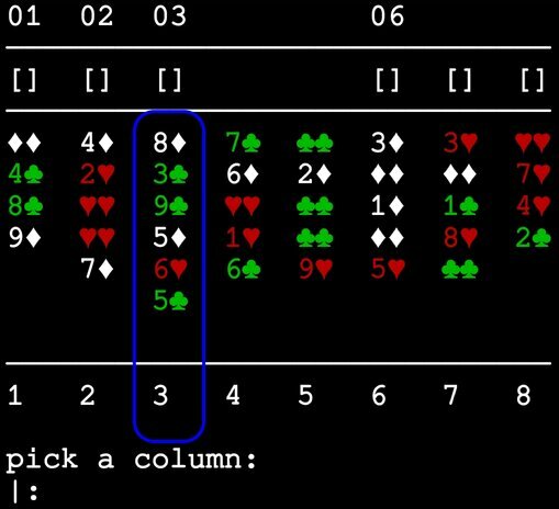 Moving a card to the third column