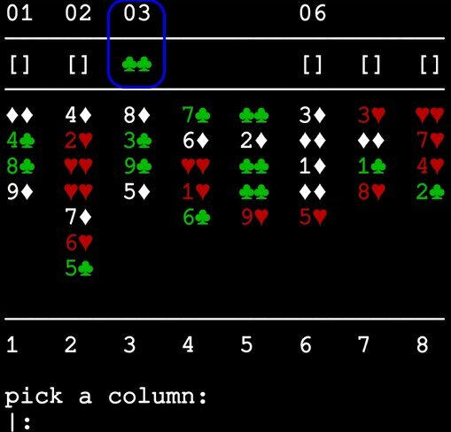 Moving a card into free space 03