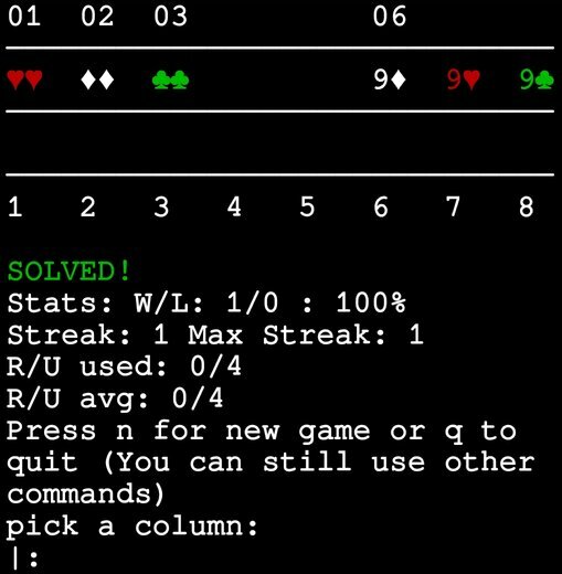 A solved game and its statistics